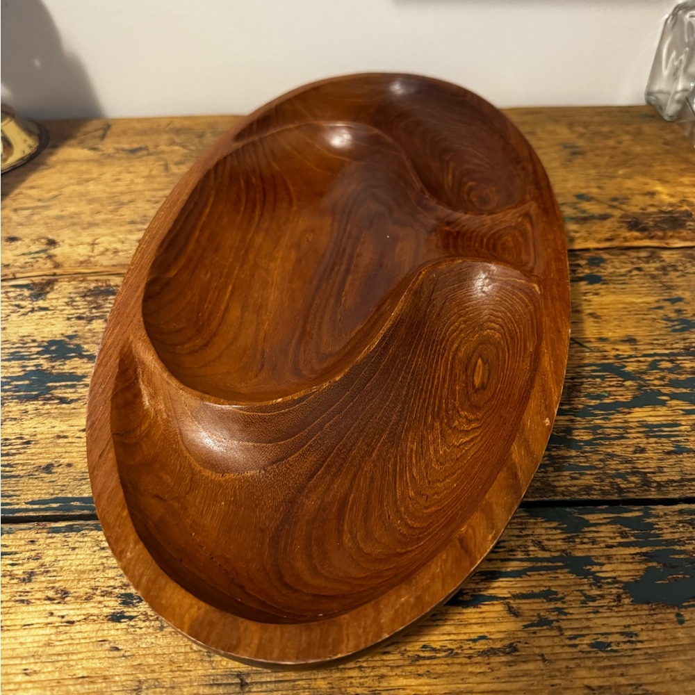 Handcrafted Teak Wood Serving Tray - Brown